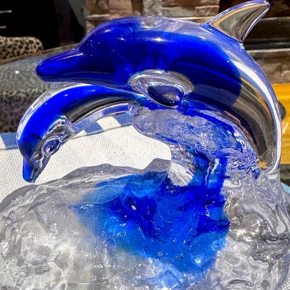 🐬 Stunning Vintage Rare Cristal d’Arques Mother & Baby Dolphin Figurine France 🐬 - Picture 14 of 16